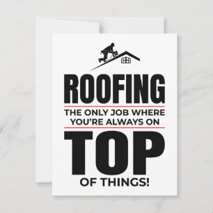 Cartão De Festividades Roofer Humor - Trabalho Sempre no Telhado Superior