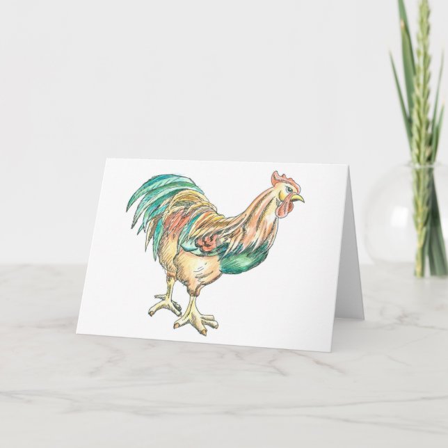 Cartão De Festividades Rooster Art (Frente)