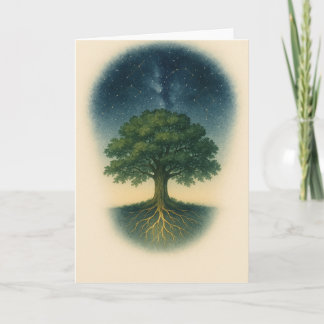 Cartão De Festividades Rooted & Rising Family Tree Constellation