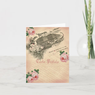 Cartão De Festividades Rosa francês - Notecard