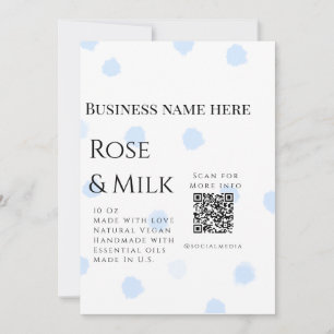 Cartão De Festividades Rosa milk handmade soap business código QR add det