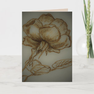 Cartão De Festividades "Rosa Noir", Obrigado por me amar. Como está.