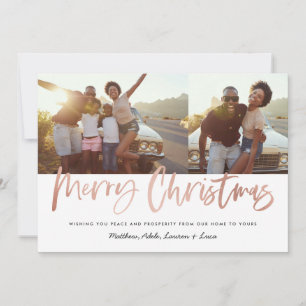 Cartão De Festividades Rosa ouro moderno natal multi foto