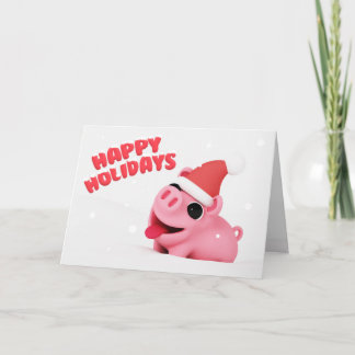 Cartão De Festividades Rosa the Pig Christmas Card