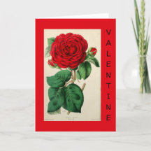 Rosa Vermelha Arte Vintage Floral Elegante Dia dos