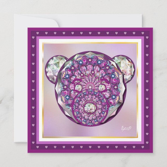 Cartão De Festividades Rosace azul ou vermelho para bebê&criança (Frente)