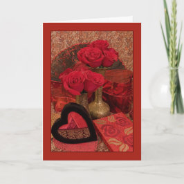 Cartão De Festividades Rosas com fronteiras II