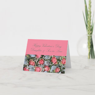 Cartão De Festividades Rosas de Feliz dia de os namorados para Filha e Ma