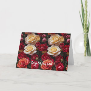 Cartão De Festividades Rosas - Desculpe pela perda  
