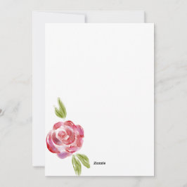 Cartão De Festividades Rosas em Florais Vintage e Listras Clássicas sobre
