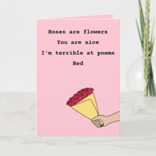 Cartão De Festividades Rosas são feriado no dia do Namorados de poema eng