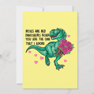 Cartão De Festividades Rosas São Vermelhas Dia Dos Namorados Do Dinossaur