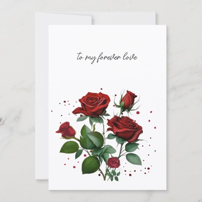 Cartão De Festividades Rosas Vermelhas do Dia dos Namorados (Frente)