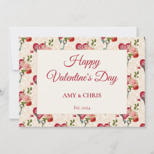 Cartão De Festividades Rosas Vermelhas Vintage Shabby Chic & Chave do Meu