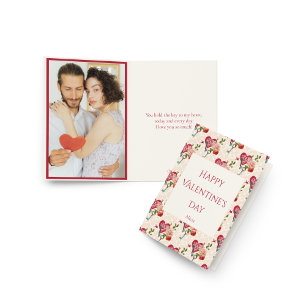 Cartão De Festividades Rosas Vermelhas Vintage Shabby Chic & Chave do Meu