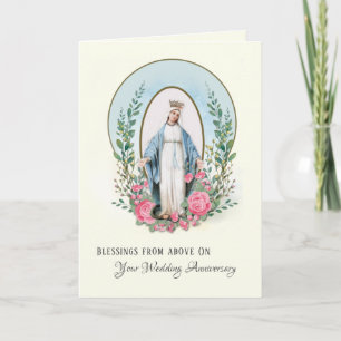 Cartão De Festividades Rosas Virgem Maria Religiosas Dia das Mães Católic