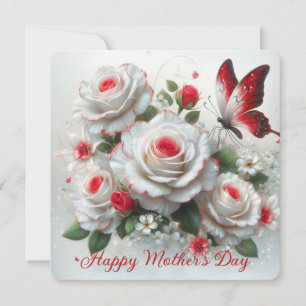 Cartão De Festividades Rosase Dia Feliz das Mães