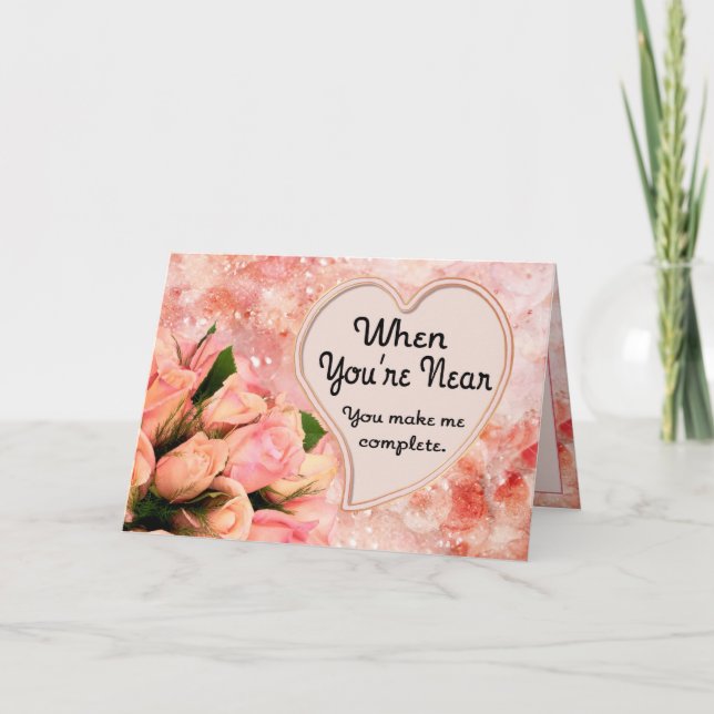 Cartão De Festividades Rose Petal Heart - Inside Verse (Frente)