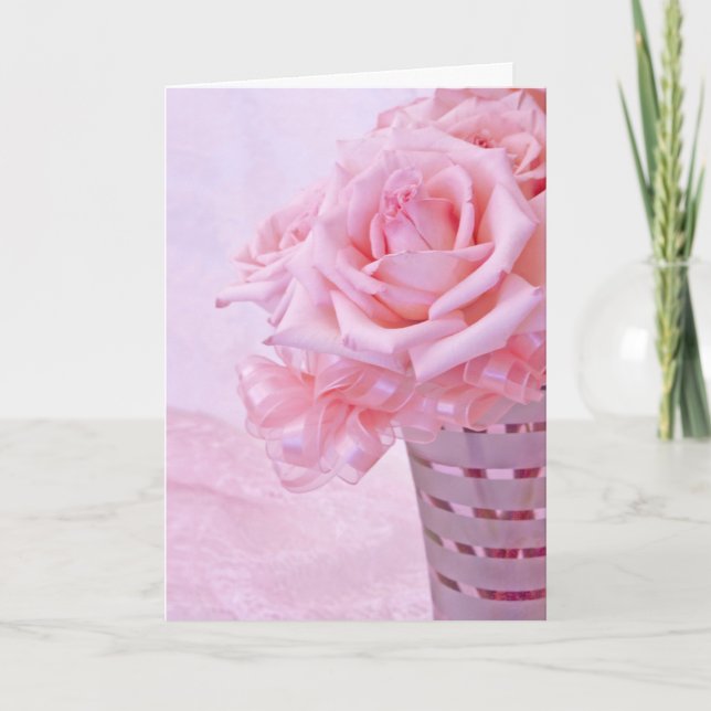 Cartão De Festividades Roseiras rosa IV (Frente)