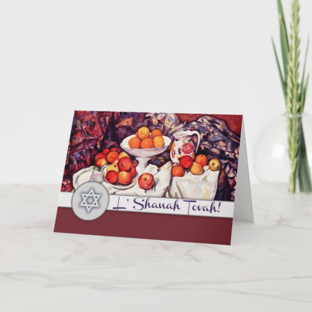 Cartão De Festividades Rosh Hashanah | Belas Artes de Ano Novo Judaicas (Frente)