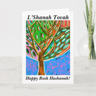 Cartão De Festividades Rosh Hashanah - Blue Sky Tree Of Life Card