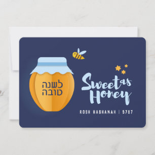 Cartão De Festividades Rosh Hashanah Doce como Mel Ano Novo Judaico