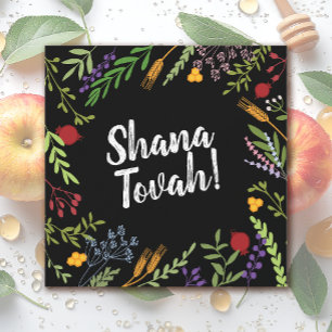 Cartão De Festividades Rosh Hashanah Judeu Ano Novo Shana Tovah