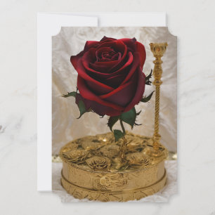 Cartão De Festividades Rosicrucian Rosa do Sangue Secreto Dourado