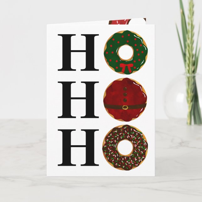 Cartão De Festividades Rosquinhas de Natal Ho Ho Ho Trendy (Frente)