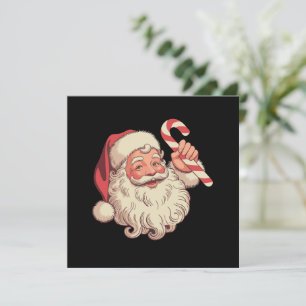 Cartão De Festividades Rosto engraçado do Papai Noel vintage de Natal Vel