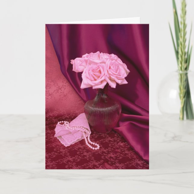 Cartão De Festividades Rosy rose I (Frente)