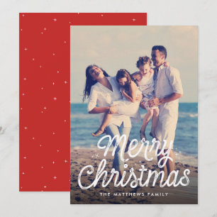 Cartão De Festividades roteiro de feliz natal estrela retro foto
