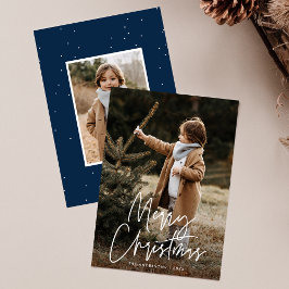 Cartão De Festividades Roteiro Manuscrito Feliz Natal Marinha 2 Foto