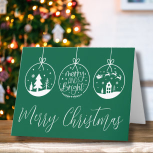 Cartão De Festividades Roteiro Verde Feliz Natal