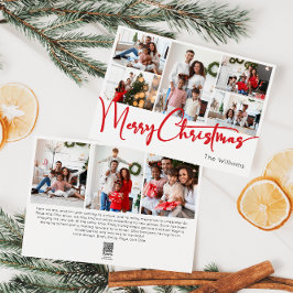 Cartão De Festividades Roteiro Vermelho Festivo Feliz Natal Oito Foto