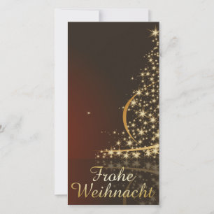 Cartão De Festividades Rotes Weihnachtsmotiv mit goldenem Weihnachtsbaum