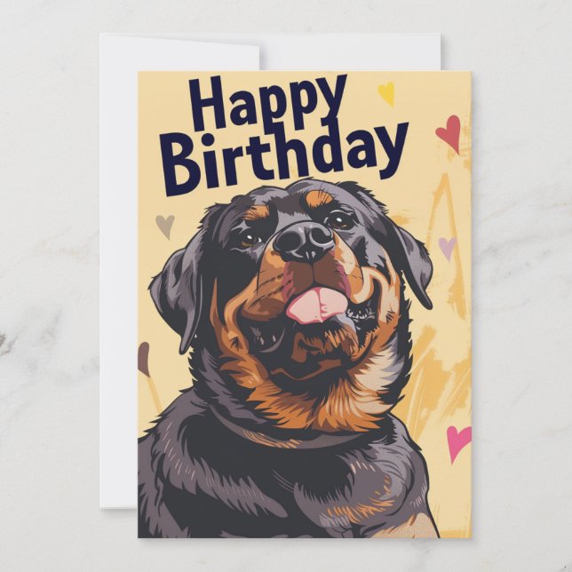 Cartão De Festividades Rottweiler Birthday (Frente)