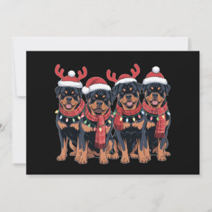 Cartão De Festividades Rottweiler Cachorro Natal Pai Mãe