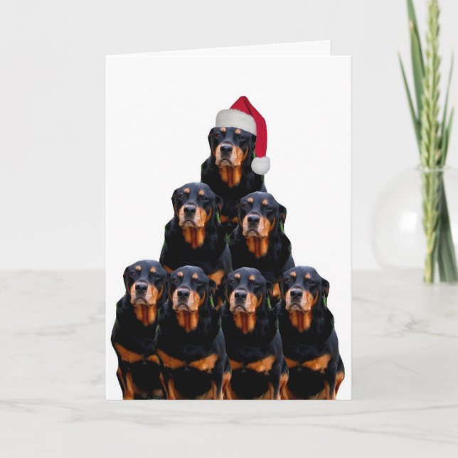 Cartão De Festividades Rottweiler Christmas (Frente)