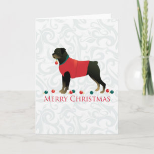 Cartão De Festividades Rottweiler Design de Natal Feliz