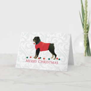 Cartão De Festividades Rottweiler Design de Natal Feliz