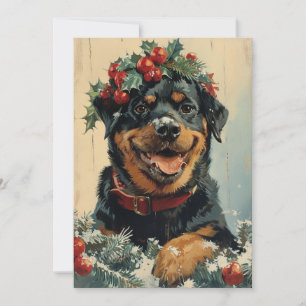 Cartão De Festividades Rottweiler Natal