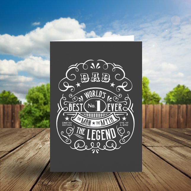 Cartão De Festividades Rótulo de Uísque Homem Mito Lenda Pai  (Criador carregado)