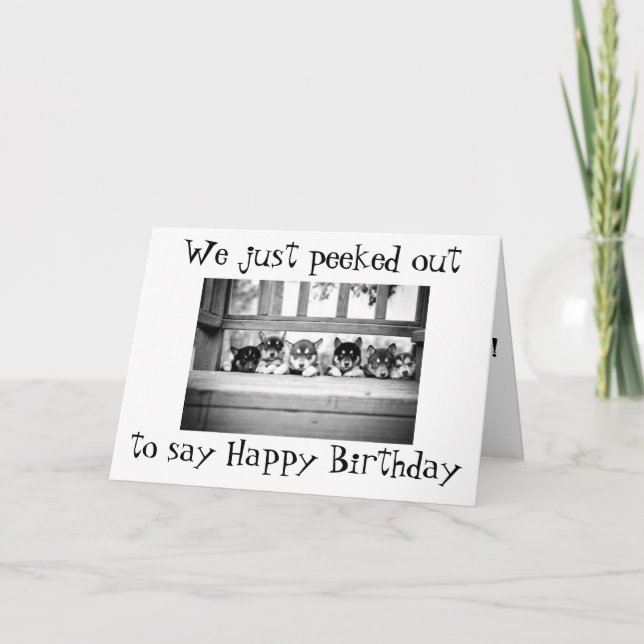 Cartão De Festividades ROUCO PUPPIES DIZ como "GRUPO" **FELIZ ANIVERSÁRIO (Frente)