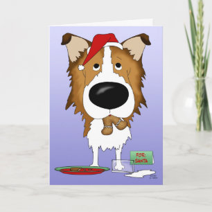 Cartão De Festividades Rough Collie Christmas