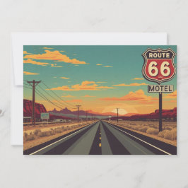Cartão De Festividades Route 66 Vintage American Road Trip Art