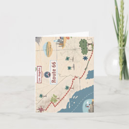 Cartão De Festividades Route 66 Vintage Travel Map Illustration