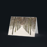 Cartão De Festividades Rows of trees<br><div class="desc">Trees in snow on the Greenwich Peninsula</div>