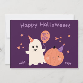 Cartão De Festividades Roxo Feliz Halloween