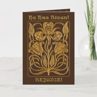 Cartão De Festividades Roycroft Páscoa Brown e Dourado (Personalizado)